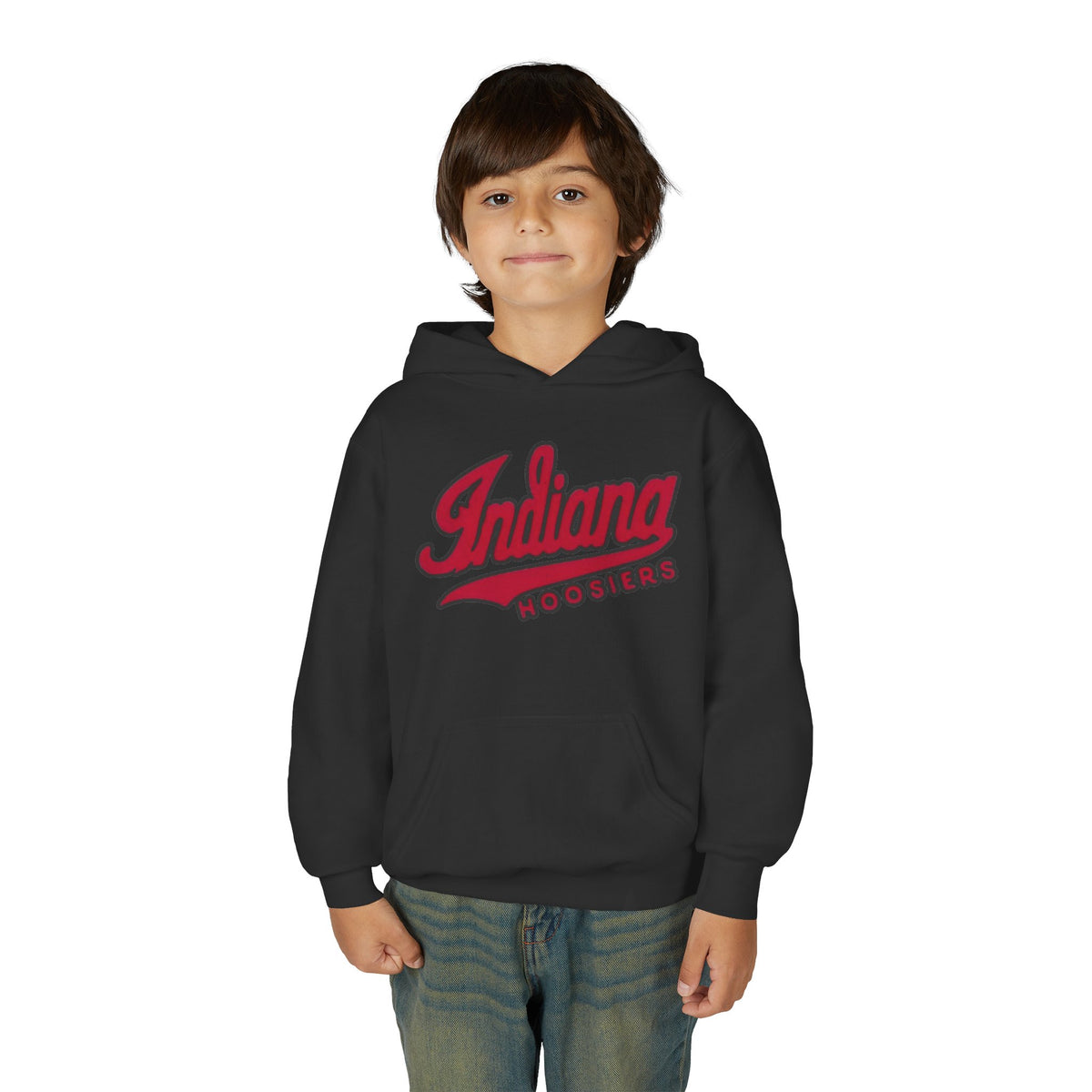 Indiana Hoosiers Youth Hoodie | College Script Sweatshirt | Crimson Team Logo | Kids IU Fan Pullover | Game Day Gift