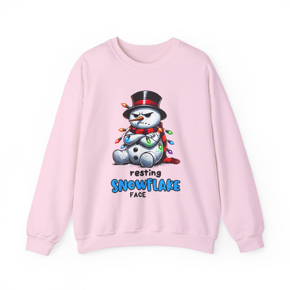 Resting Snowflake Face Snowman with Lights Sweatshirt