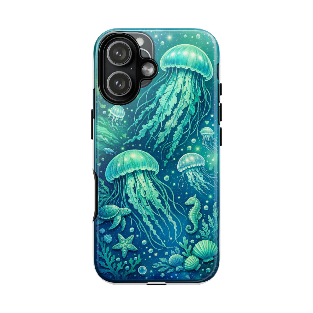 Ocean Jellyfish iPhone Case Design | Sea Green & Ocean Blue Phone Case | Underwater Sea Creatures Art | Coastal Aesthetic Phone Cover