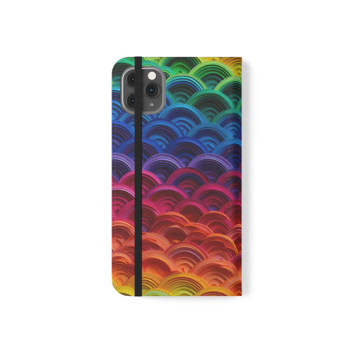 Rainbow Wave Scales Flip Case | Colorful Gradient Phone Cover