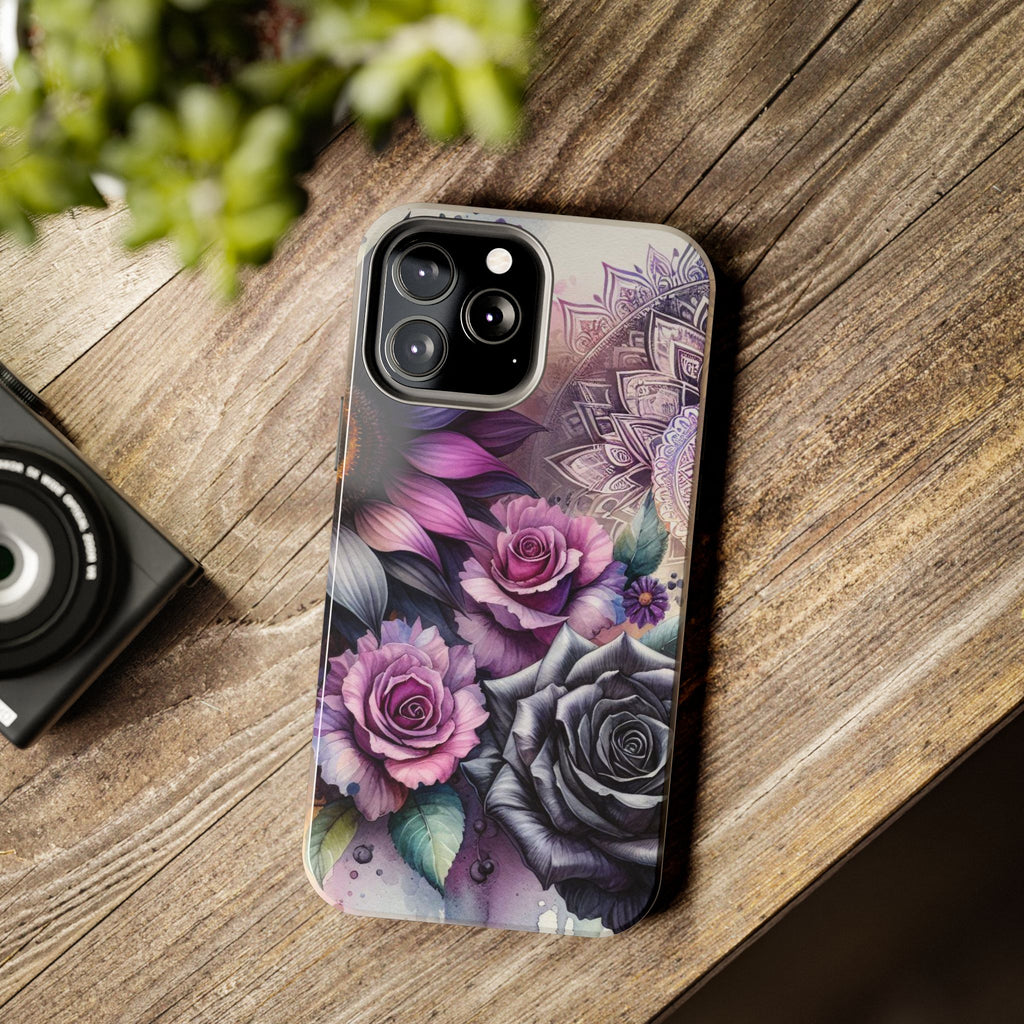Artistic Floral Tough Phone Cases, Floral Design Phone Cover, Gift for Her, Beauty and Strength, Protective Case for Home