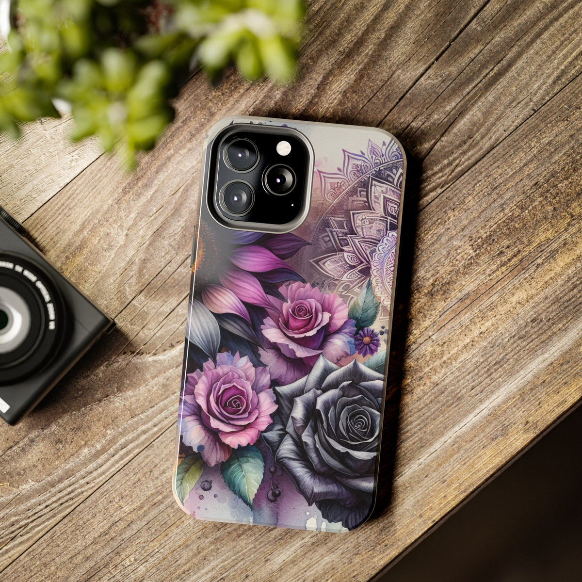 Artistic Floral Tough Phone Cases, Floral Design Phone Cover, Gift for Her, Beauty and Strength, Protective Case for Home