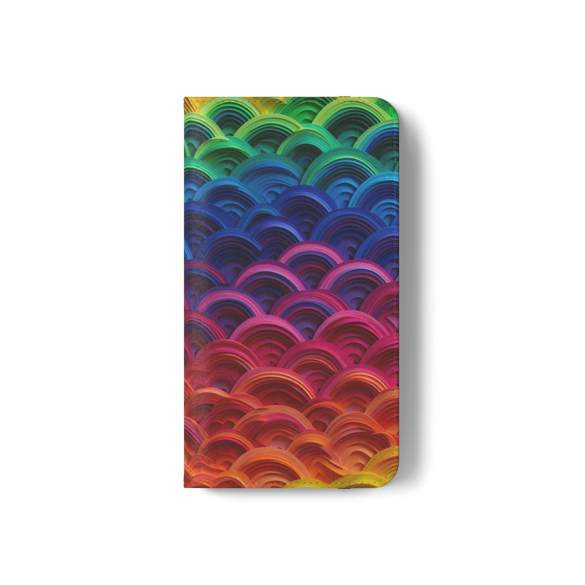 Rainbow Wave Scales Flip Case | Colorful Gradient Phone Cover