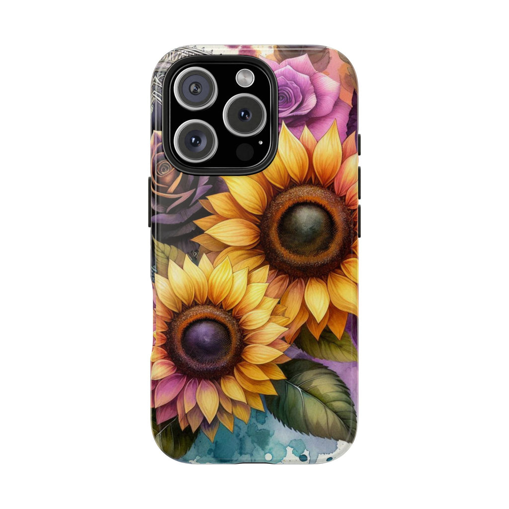 Vibrant Floral Phone Cases, Tough Phone Cover, Artistic Protection, Gift for Flower Lovers, Colorful Phone Accessory