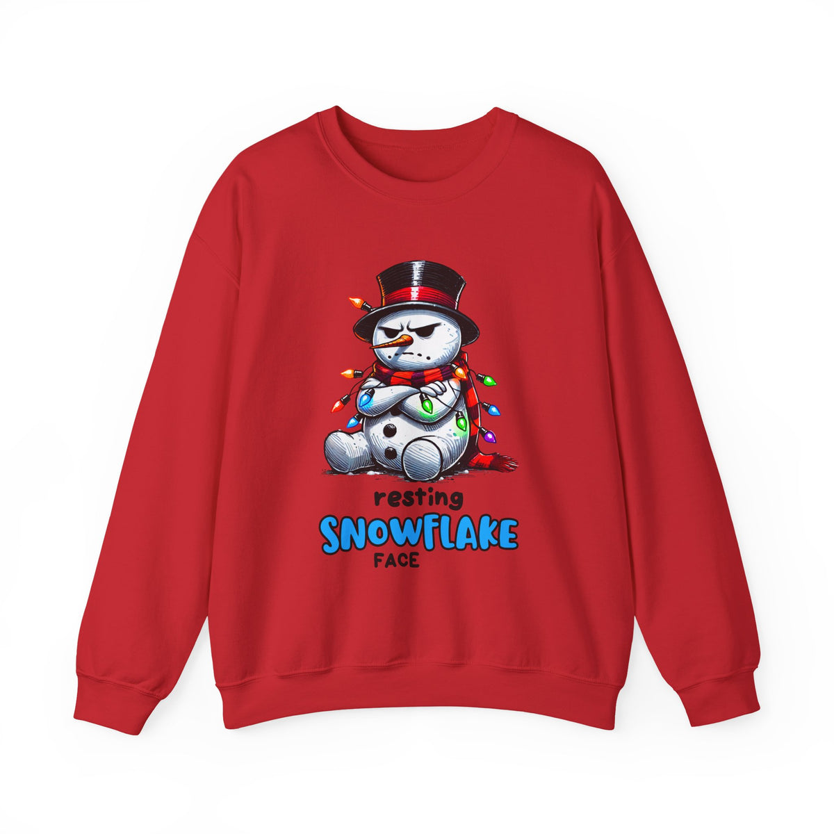 Resting Snowflake Face Snowman with Lights Sweatshirt