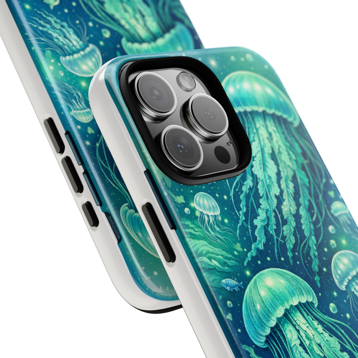 Ocean Jellyfish iPhone Case Design | Sea Green & Ocean Blue Phone Case | Underwater Sea Creatures Art | Coastal Aesthetic Phone Cover