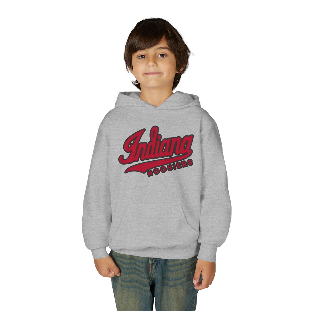 Indiana Hoosiers Youth Hoodie | College Script Sweatshirt | Crimson Team Logo | Kids IU Fan Pullover | Game Day Gift