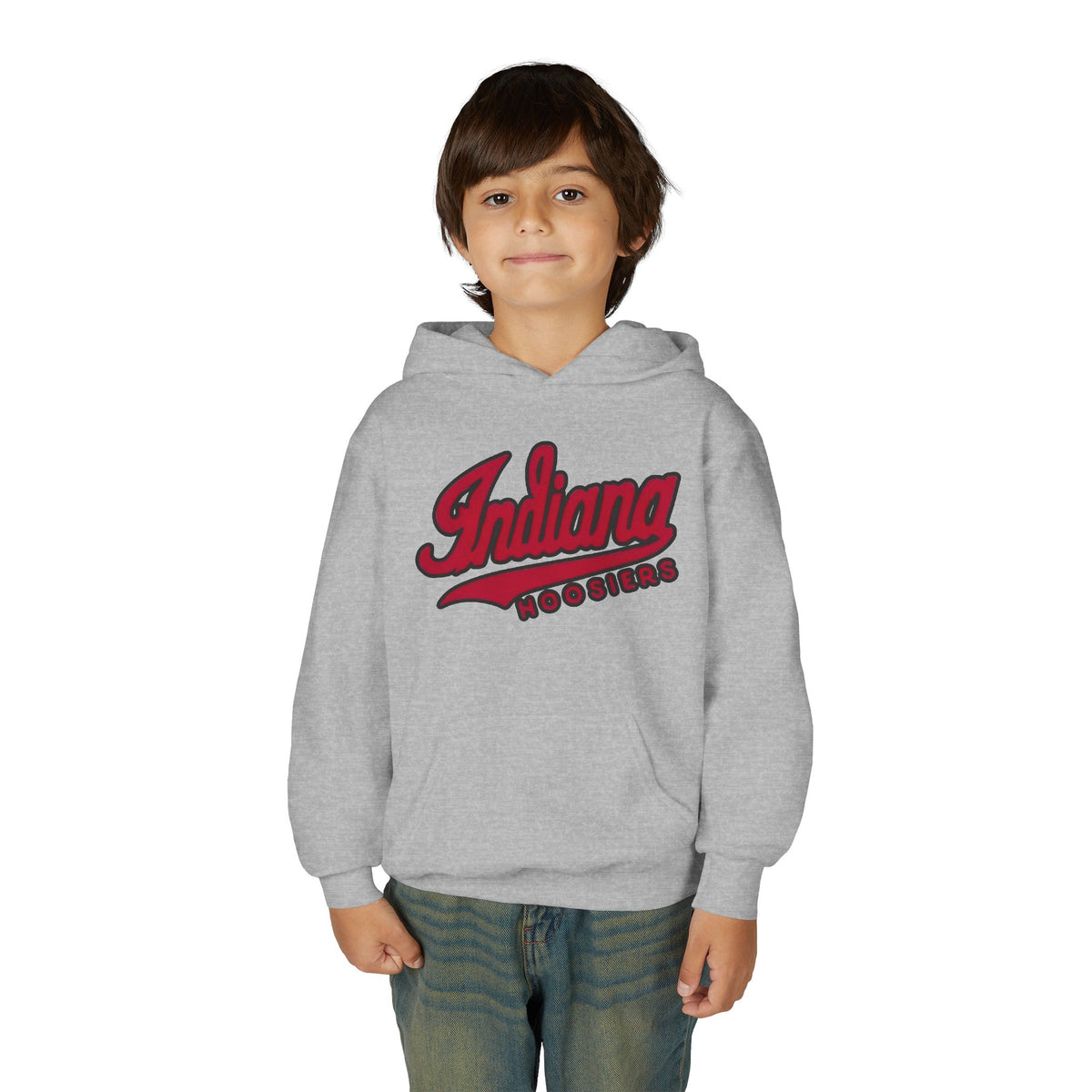 Indiana Hoosiers Youth Hoodie | College Script Sweatshirt | Crimson Team Logo | Kids IU Fan Pullover | Game Day Gift