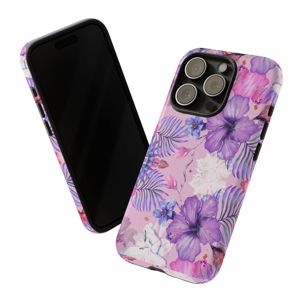 Phone Case, Artistic Floral Tough Case, Colorful Whimsical Trending Cover, Protective Device Shell, Stylish Smartphone Skin, Unique Mobile