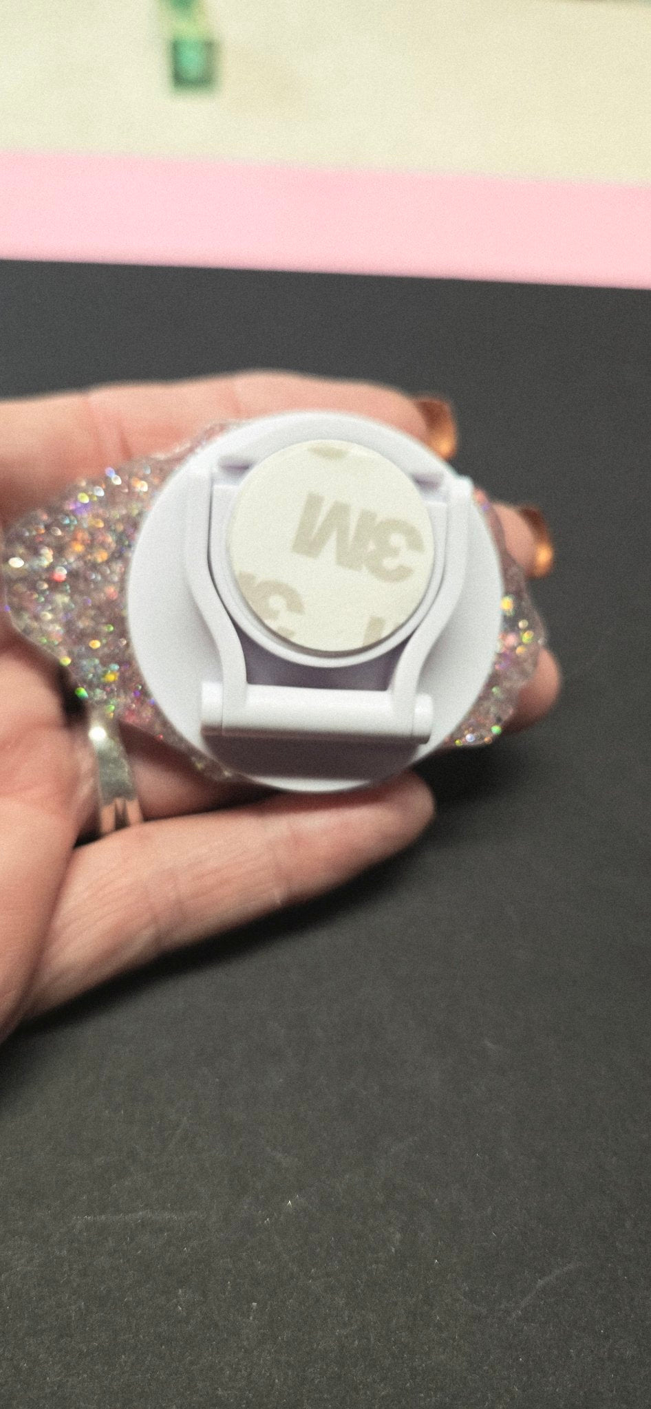 Handmade Glitter Phone Grip - Proud Mama Energy Sparkly Phone Holder Stand