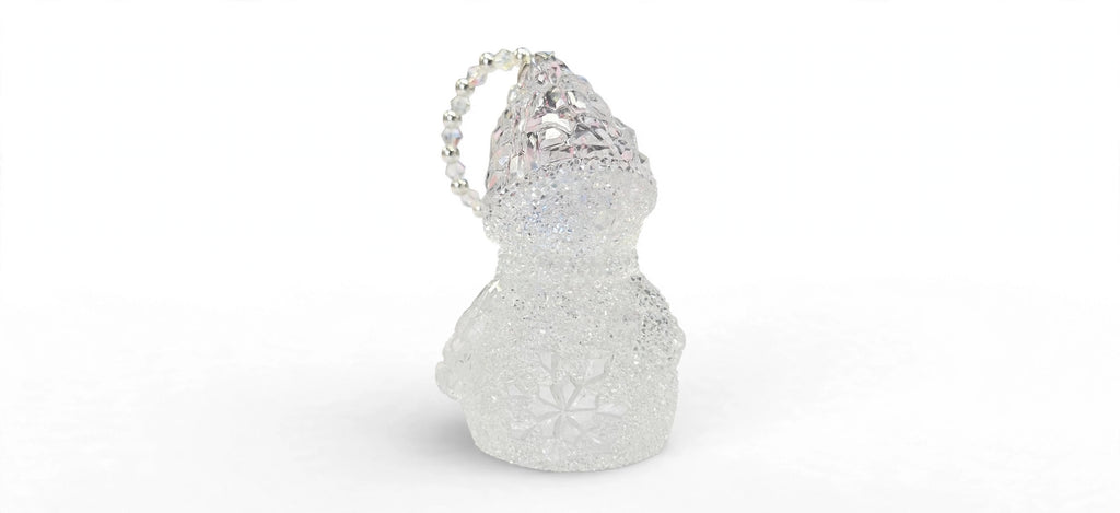 Handmade Crystal Snowman Christmas Ornament – Clear Epoxy Resin
