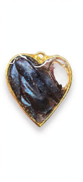 Handmade Purple Chameleon Resin Heart Pendant – Gold Setting