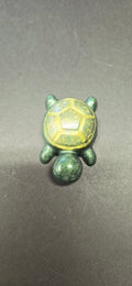 Handmade Green & Gold Resin Sea Turtle Figurine – Cute Turtle Decor, 2 Inch